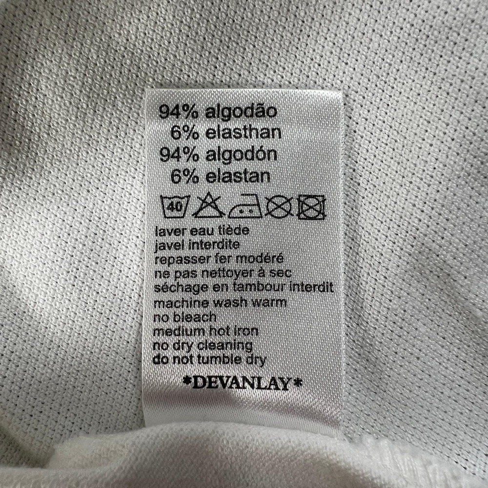 Lacoste Polo Shirt Women L/10 White Pique Stretch Short Sleeve Button Up VTG NWT - Picture 8 of 11